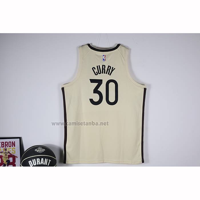 Camiseta Golden State Warriors Stephen Curry NO 30 Ciudad 2025-26 Crema
